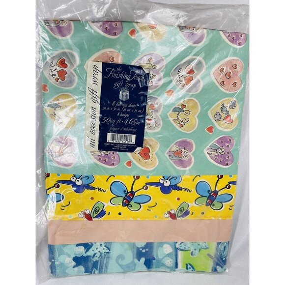 American Greetings Other - Finishing Touch AGC All Occasion 8 Full Sheets 50 sq.ft Wrapping Paper Vintage